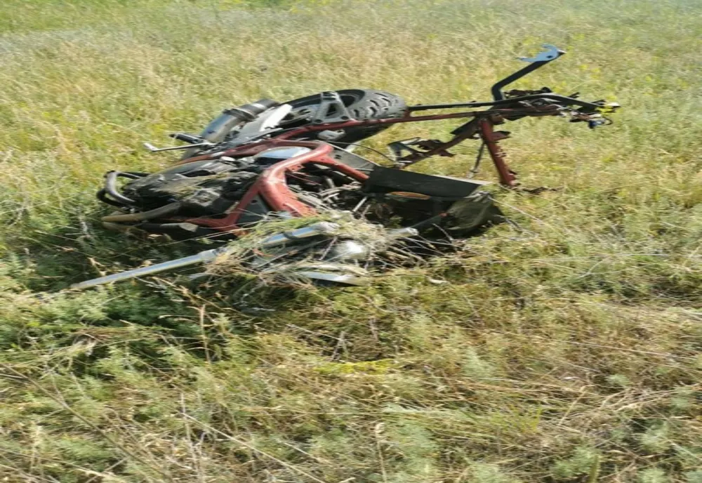 FOTO Motociclist spulberat pe un  drum național din Ialomița