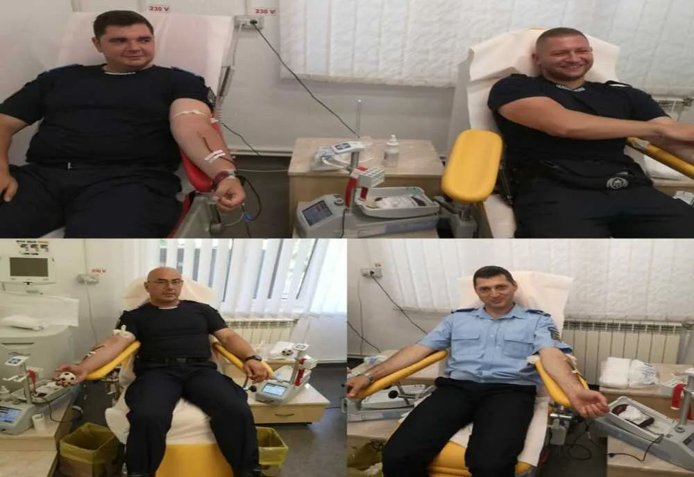 Jandarmii celebrează Ziua Mondială a Donatorului de Sânge la Centrul de Transfuzii Sanguină Ialomița