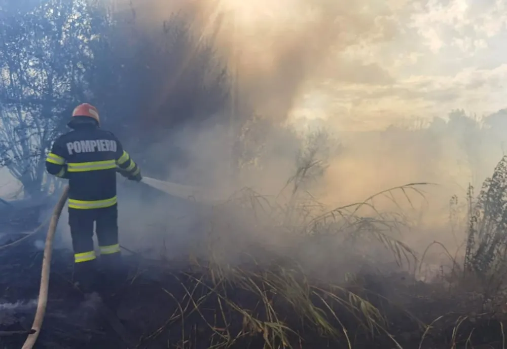Incendiu violent la Bordușani