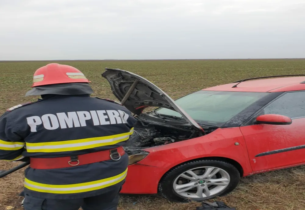 Incendiu autoturism pe DN2