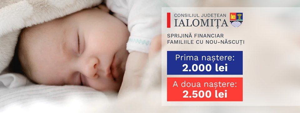 Aproape trei sute de familii au primit de la Consiliul Județean Ialomița „subvenția” pentru primul sau al doilea nou-născut