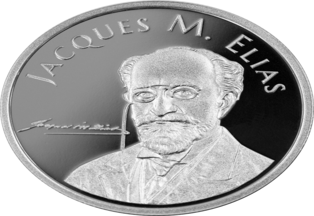 BNR va lansa în circuitul numismatic o monedă din argint cu tema Jacques M. Elias întemeietorul ,,Fundației Familiei Menachem H. Elias”