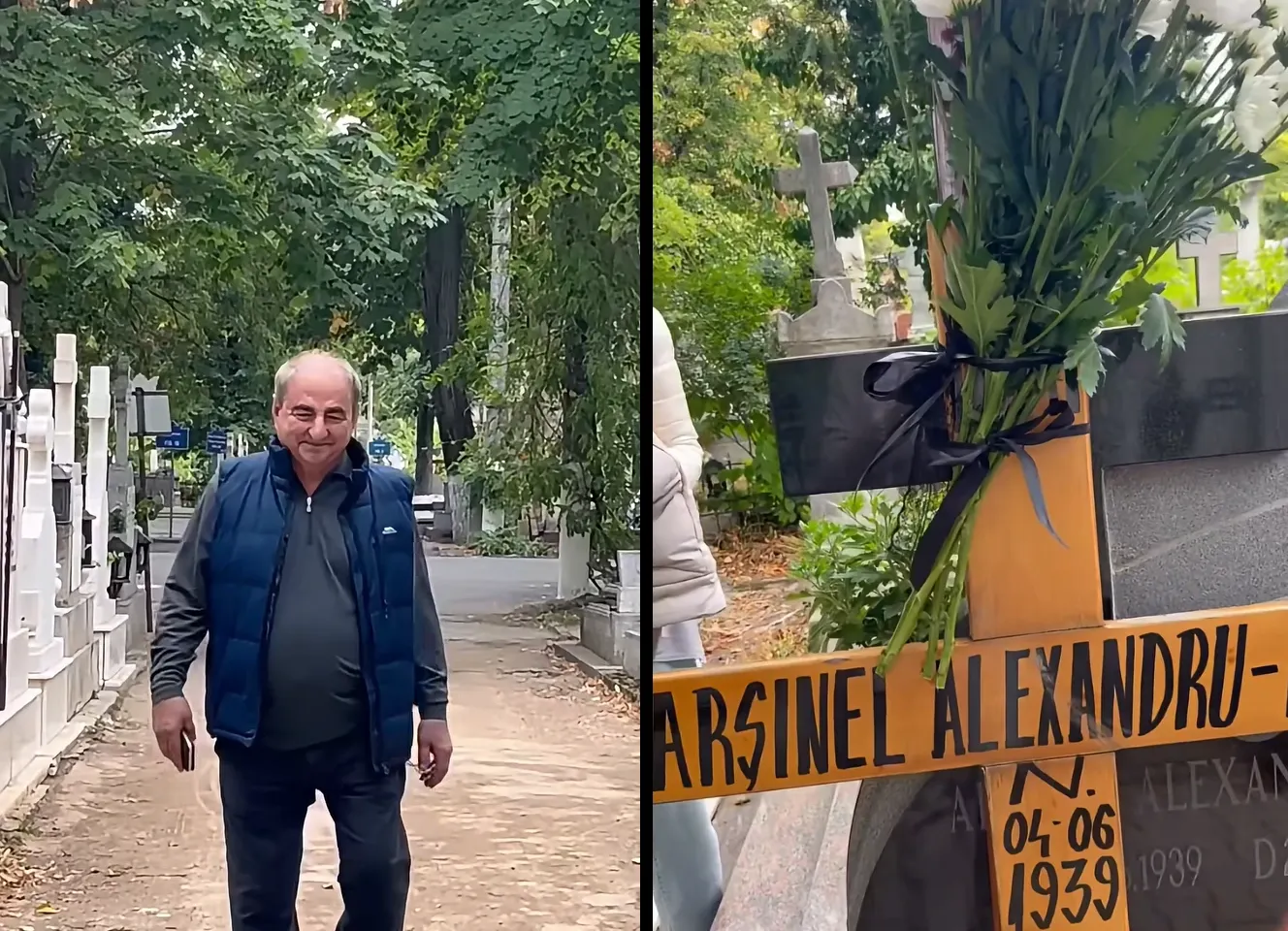 Vasile Muraru, momente emoționante în Cimitirul Bellu. Omagiu adus colegilor de scenă care nu mai sunt - VIDEO