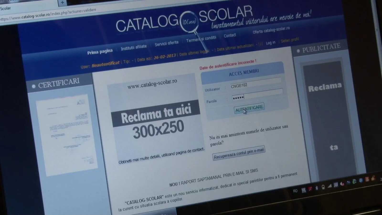 Catalog electronic introdus în școli