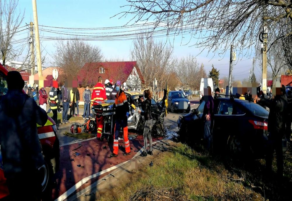 FOTO Accident cu șase victime în Slobozia Nouă.Trafic deviat