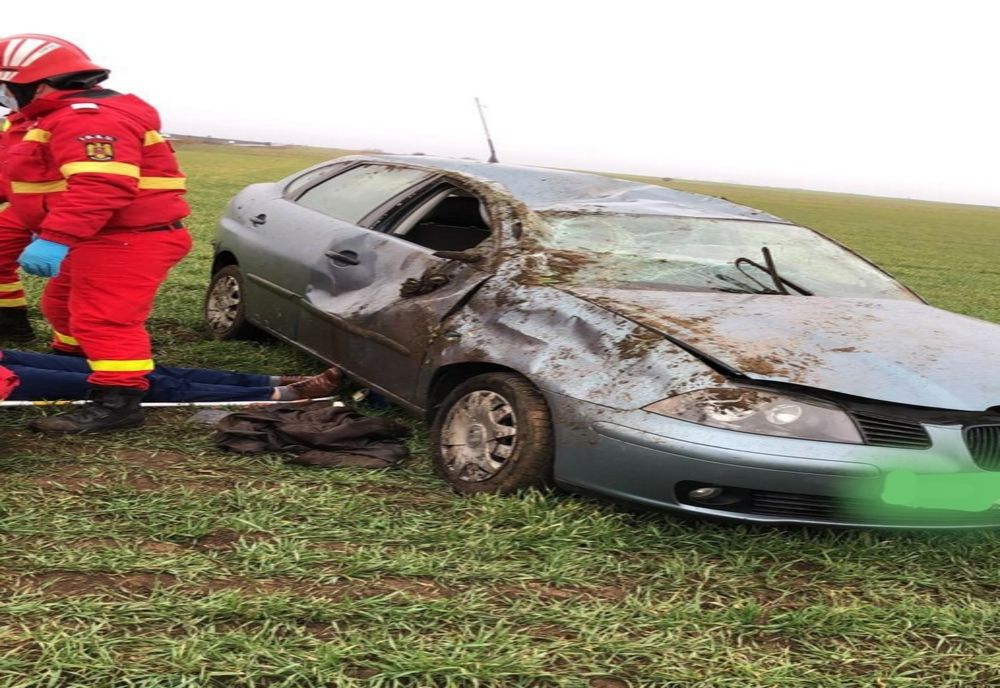 Accident mortal. Mașină răsturnată la Slobozia