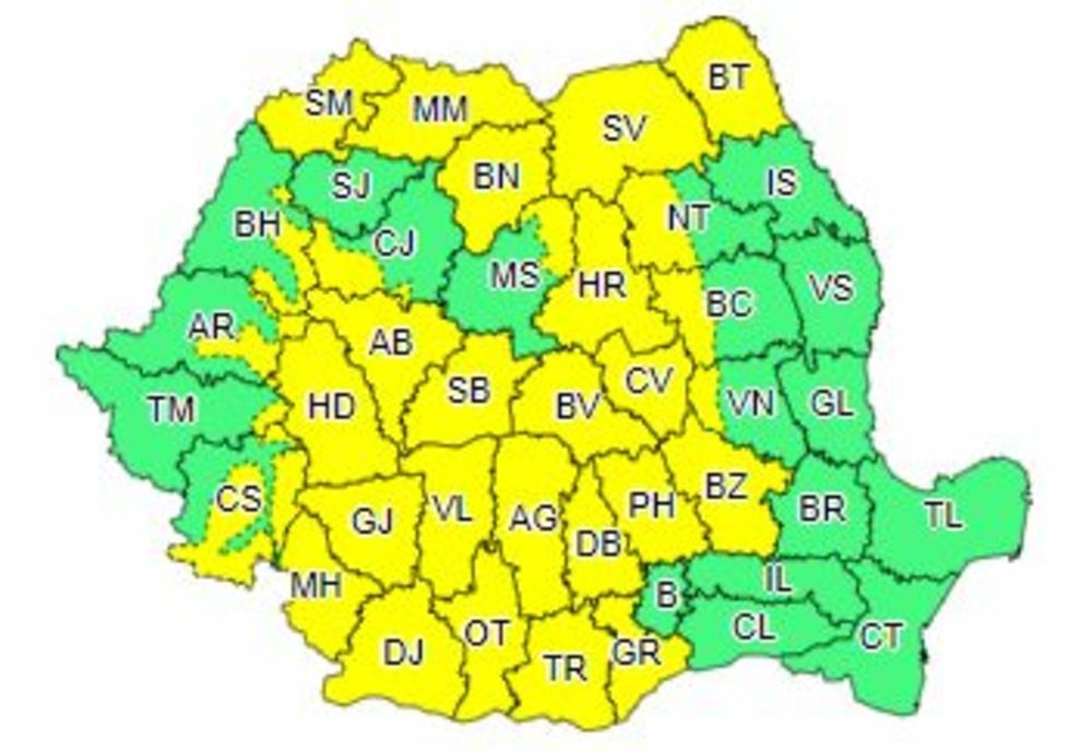 Un nou COD GALBEN de vreme rea!