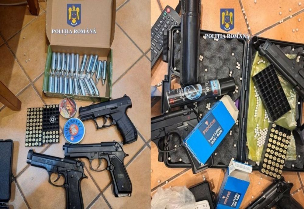 POLIȚIȘTII AU GĂSIT 300 DE ARME, 10 ARBALETE ȘI ZECI DE MII DE PROIECTILE ÎN TIMPUL PERCHEZIȚIILOR DE VINERI