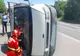 FOTO Autoutilitară răsturnată în urma unui accident