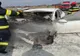 Mașină cuprinsă de flăcări în urma unui accident