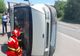 FOTO Autoutilitară răsturnată în urma unui accident